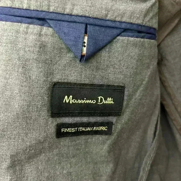 Massimo Dutti Blazer Men's Finest Italian Fabric Cotton Half Lined Size US 36 - Picture 10 of 10